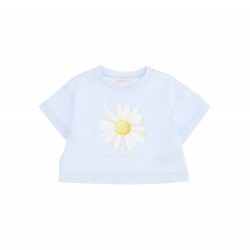 Monnalisa blue cropped daisy t-shirt 