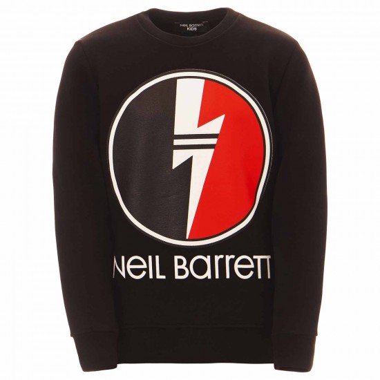 Neil Barrett black lightning bolt circle jumper