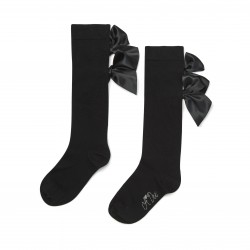 ADEE Black Poppy back to school knee high socks