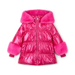 ADEE Fuchsia Pink Avery fur trim jacket 
