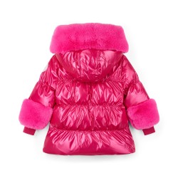 ADEE Fuchsia Pink Avery fur trim jacket 