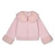 ADEE Pale Pink Audrey fur trim bomber jacket 