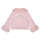 ADEE Pale Pink Audrey fur trim bomber jacket 