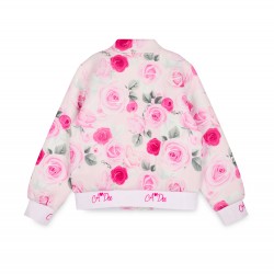ADEE Pale Pink Alice Rose print bomber jacket 