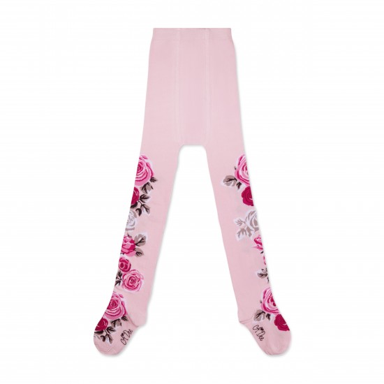 ADEE Pale Pink Ari Rose print tights ADEE Pale Pink Ari Rose print tights
