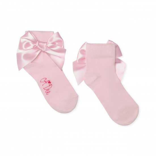 ADEE Pale Pink Alexis bow ankle socks ADEE Pale Pink Alexis bow ankle socks