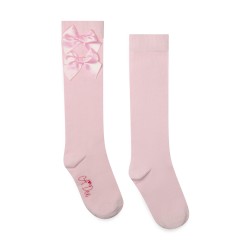 ADEE Pale Pink Ariel bow knee high socks 