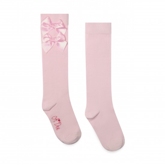 ADEE Pale Pink Ariel bow knee high socks 