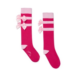 ADEE Fuchsia Pink Astrid stripe knee high socks 