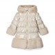 ADEE Stone/Beige Aurora long fur trim jacket