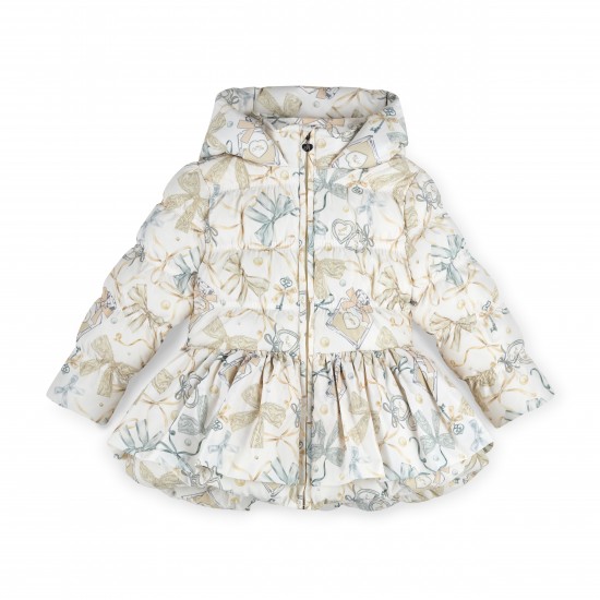 ADEE White Ava bow print jacket 