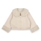 ADEE Stone/Beige Audrey fur trim bomber jacket 