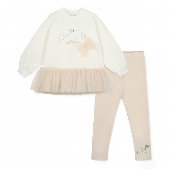 ADEE White Bonnie tulle legging set 