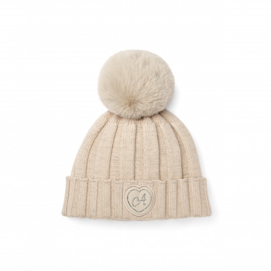 ADEE Gold Bobbie pom pom hat