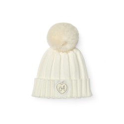 ADEE Cream Bobbie pom pom hat