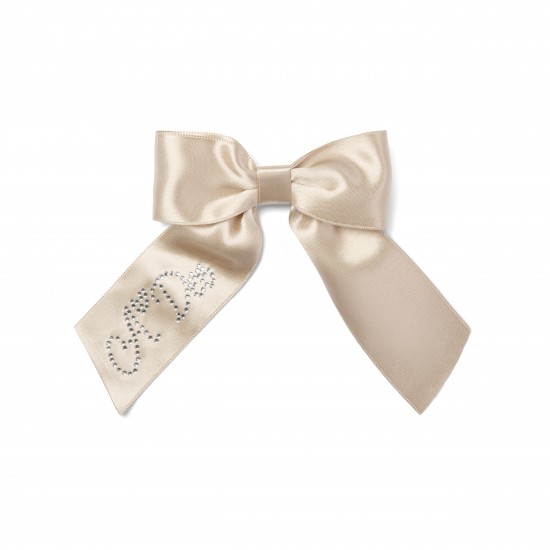 ADEE Gold Ariah satin bow hairclip 