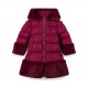 ADEE Deep Cherry Aurora fur trim jacket 