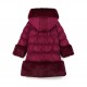 ADEE Deep Cherry Aurora fur trim jacket 