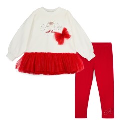 ADEE White Bonnie tulle legging set 