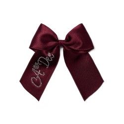 ADEE Deep Cherry Ariah satin bow hairclip 