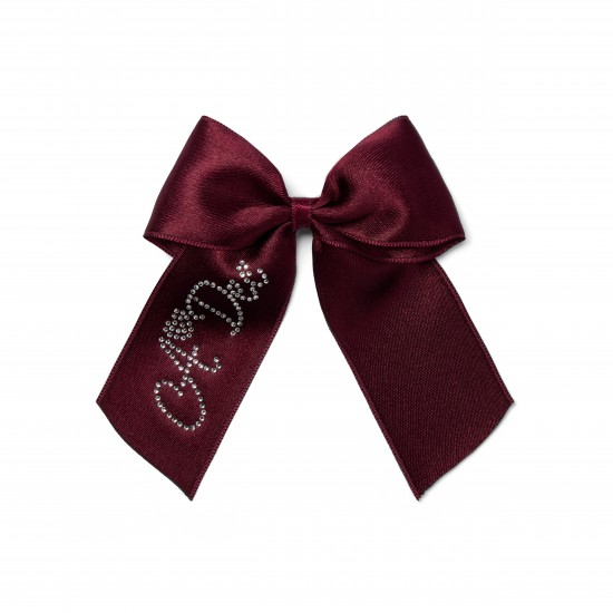 ADEE Deep Cherry Ariah satin bow hairclip 