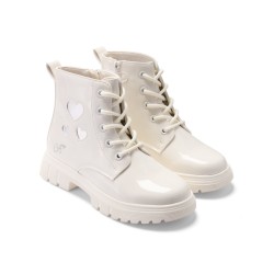 ADEE White Amore heart boots 