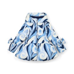 ADEE Blue Nylah swirl print bow jacket
