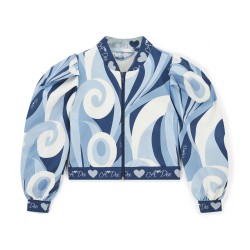 ADEE Blue Lizzy swirl print bomber jacket