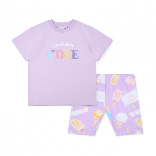 ADEE Lilac Sophia ice cream cycling short set 