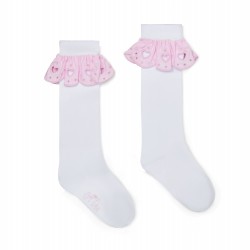 ADEE White Rae knee high socks 