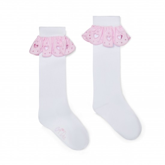 ADEE White Rae knee high socks 