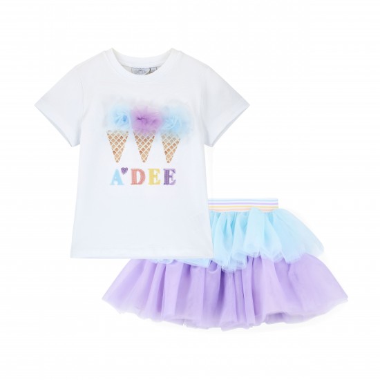 ADEE White Suzi tulle skirt set 
