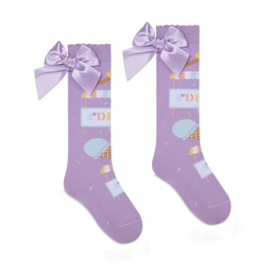 ADEE Lilac Sandra knee high socks 