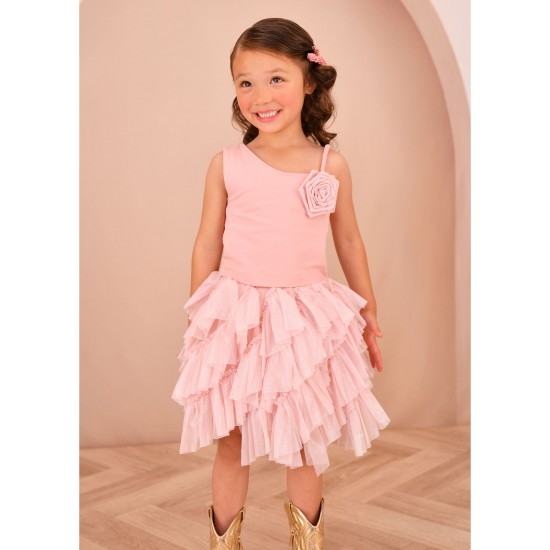Angels Face Pink Blush rose top + frill skirt set 