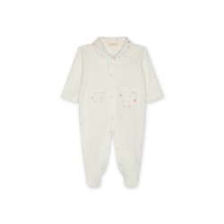 Baby Gi Cream hearts pocket babygrow 