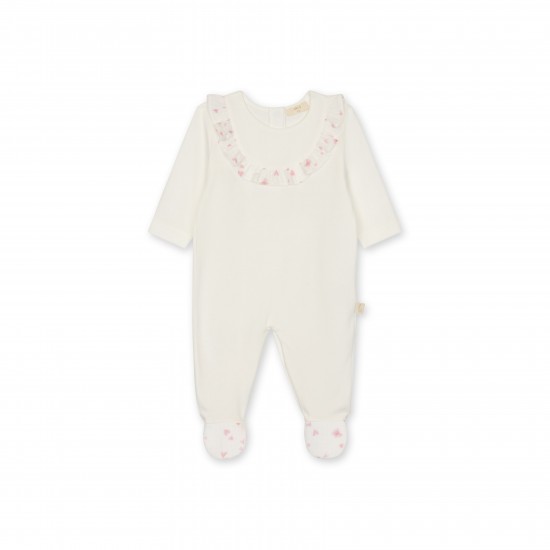 Baby Gi Cream hearts babygrow 