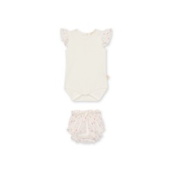 Baby Gi Cream hearts vest + pant set 