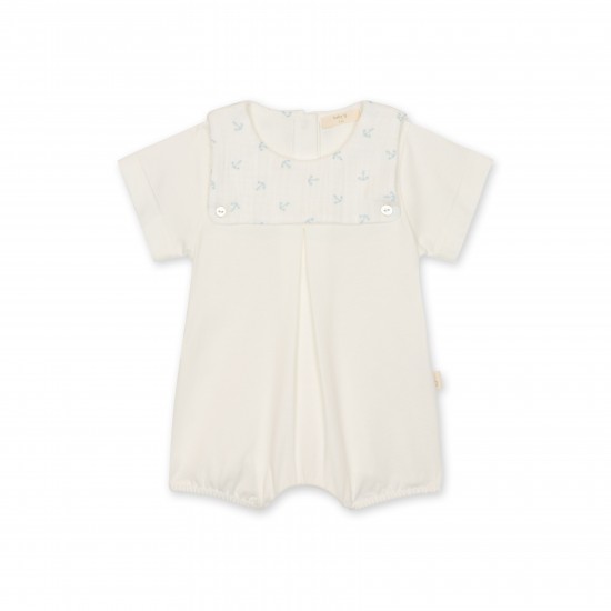 Baby Gi Cream/Blue anchor romper 