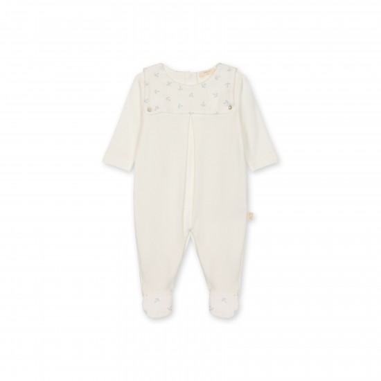 Baby Gi Cream/Blue anchor babygrow 