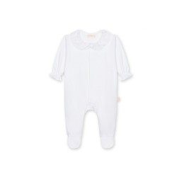 Baby Gi White frill collar butterfly babygrow