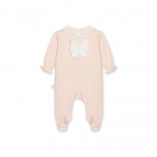 Baby Gi Peach frill collar  butterfly babygrow 