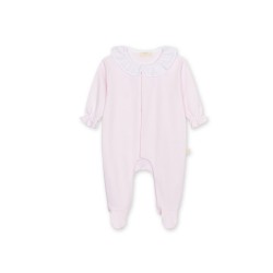 Baby Gi Pink frill collar butterfly babygrow