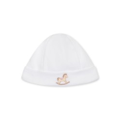 Baby Gi White/Blue rocking horse hat