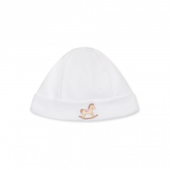 Baby Gi White/Blue rocking horse hat