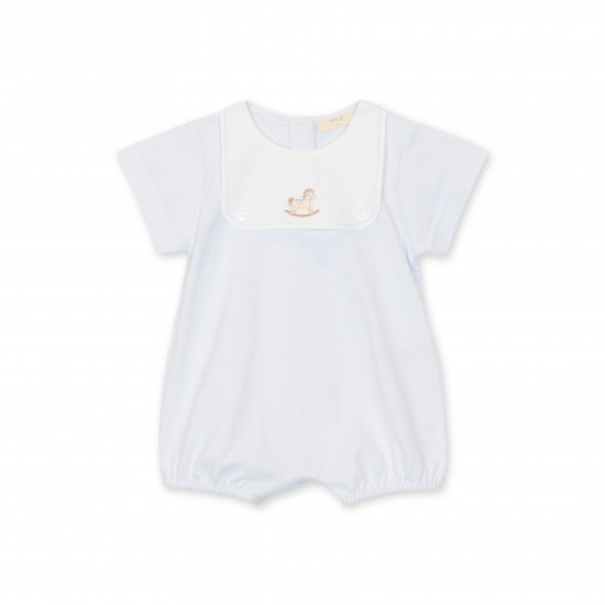 Baby Gi Blue rocking horse romper 