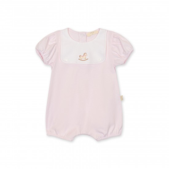 Baby Gi Pink rocking horse romper 