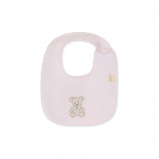 Baby Gi Pink teddy bear bib 