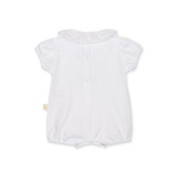 Baby Gi White frill teddy bear romper