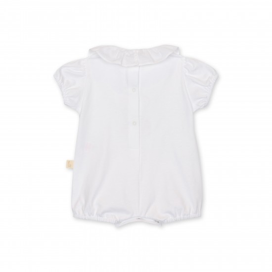 Baby Gi White frill teddy bear romper