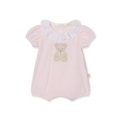 Baby Gi Pink frill teddy bear romper